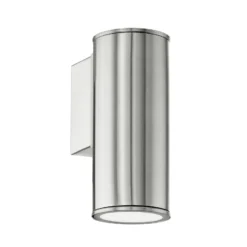 Aplique de pared Riga, acero inoxidable, altura 15 cm, acero inoxidable