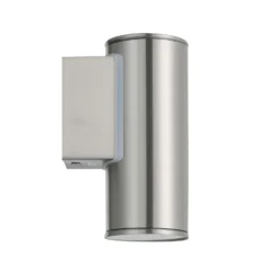 Aplique de pared Riga, acero inoxidable, altura 15 cm, acero inoxidable
