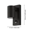 Aplique de pared Riga 5, antracita, altura 16 cm, metal