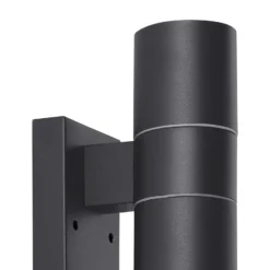 Aplique de pared Riga 5 antracita, 21 cm, metal, con sensor, 2 luces.