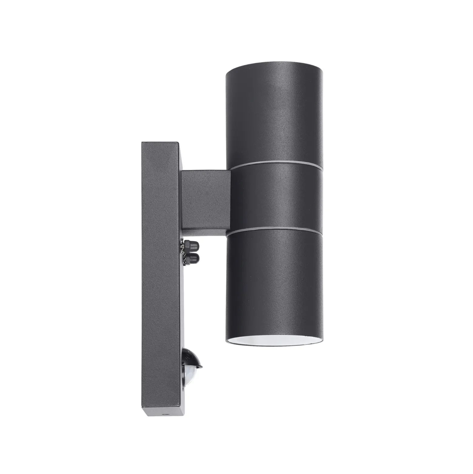 Aplique de pared Riga 5 antracita, 21 cm, metal, con sensor, 2 luces.