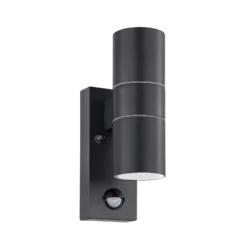 Aplique de pared Riga 5 antracita, 21 cm, metal, con sensor, 2 luces.
