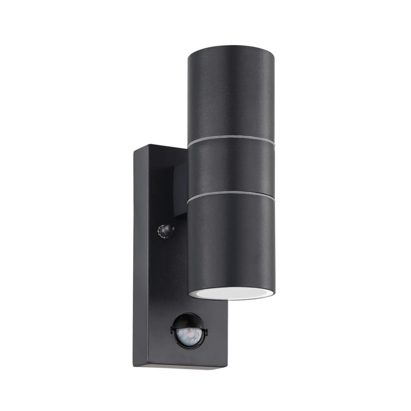 Aplique de pared Riga 5 antracita, 21 cm, metal, con sensor, 2 luces.