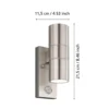 Aplique de pared Riga 5 de acero inoxidable, 21 cm, acero inoxidable, sensor de