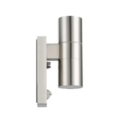Aplique de pared Riga 5 de acero inoxidable, 21 cm, acero inoxidable, sensor de