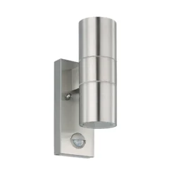 Aplique de pared Riga 5 de acero inoxidable, 21 cm, acero inoxidable, sensor de