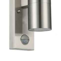 Aplique de pared Riga 5 de acero inoxidable, 21 cm, acero inoxidable, sensor de