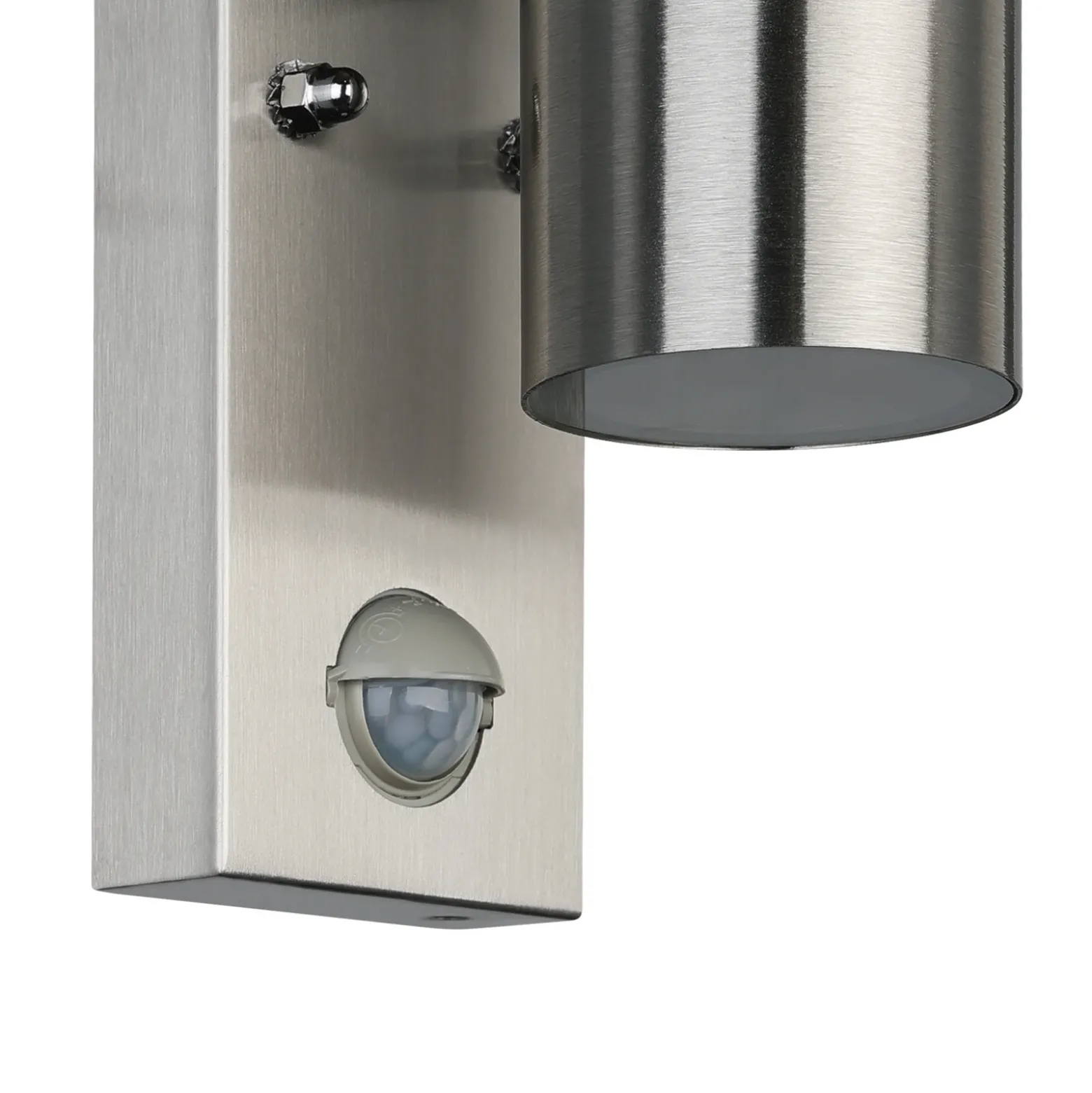 Aplique de pared Riga 5 en color acero inoxidable, 16 cm, sensor de acero
