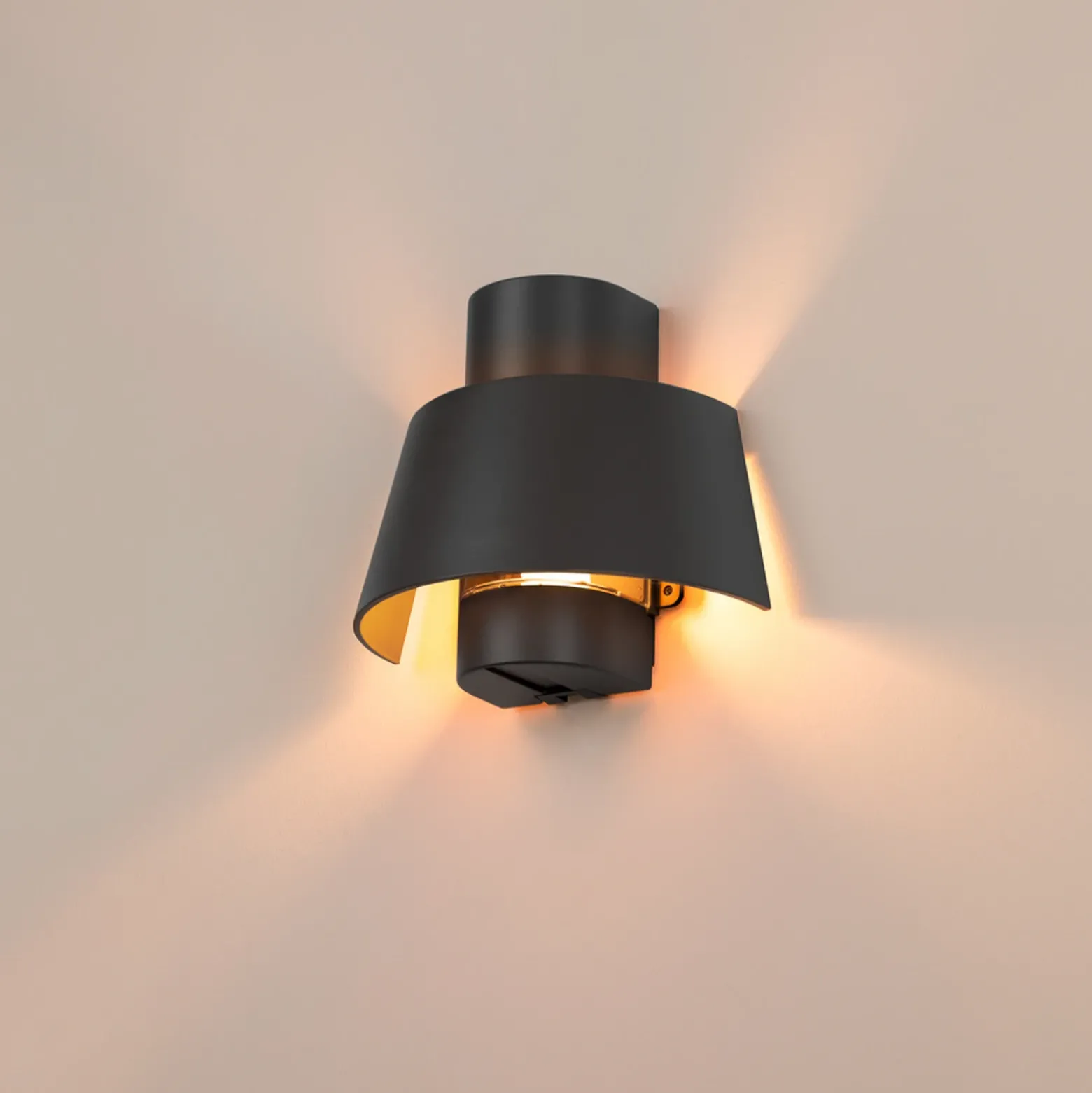 Aplique de pared SLV Photoni, negro, aluminio, 25 cm de ancho