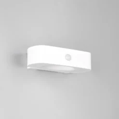 Aplique de pared solar Bilbao, blanca, altura 6 cm, sensor, arriba/abajo
