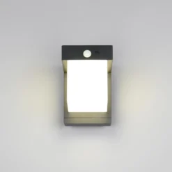 Aplique de pared solar Colombo, negro mate, altura 14 cm, sensor
