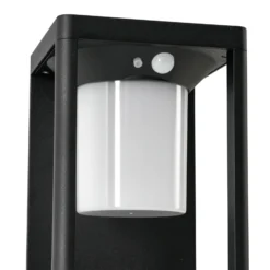 Aplique de pared solar LED Lucande Tilena, negra, aluminio, sensor