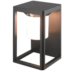 Aplique de pared solar LED Lucande Tilena, negra, aluminio, sensor
