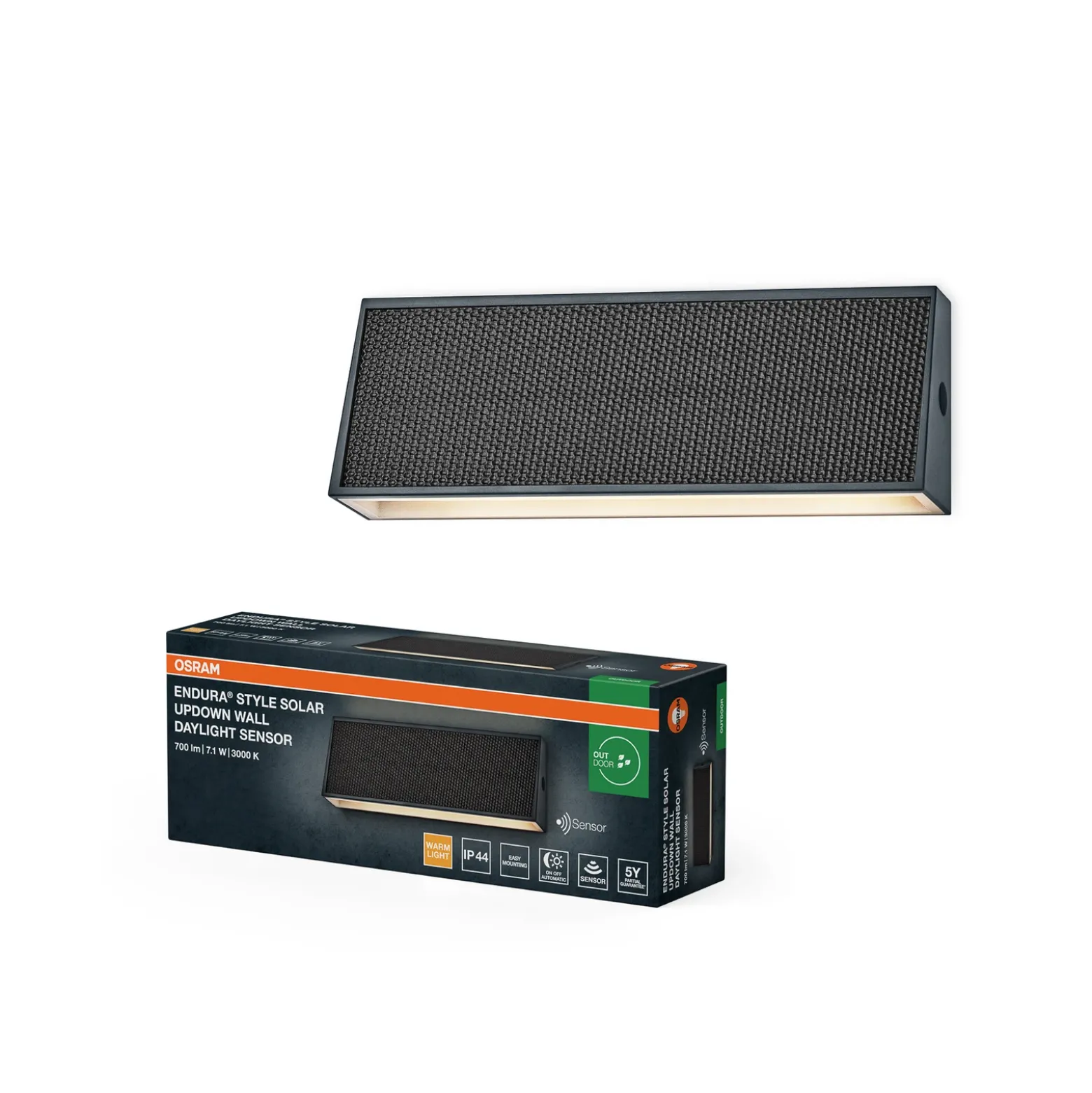 Aplique de pared solar OSRAM ENDURA STYLE UPDOWN gris, sensor, IP54
