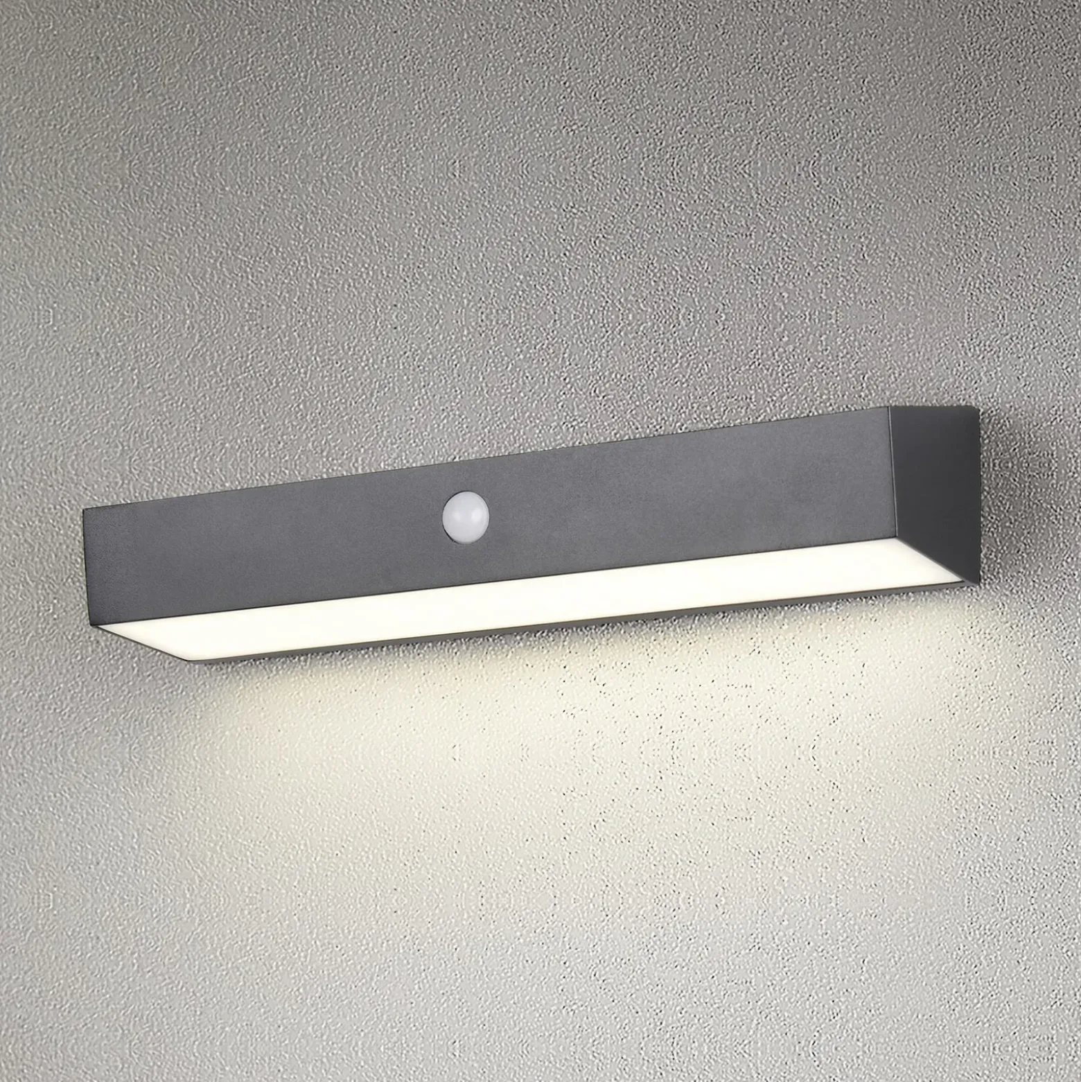 Aplique de pared solar Silves, negra, sensor, IP44