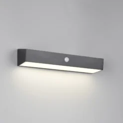 Aplique de pared solar Silves, negra, sensor, IP44