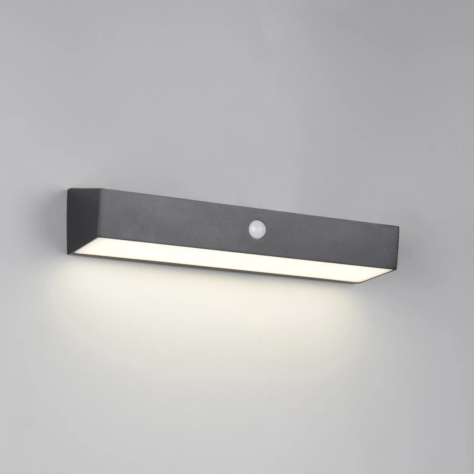Aplique de pared solar Silves, negra, sensor, IP44