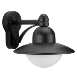 Aplique de pared Yarai de estilo rústico - negro