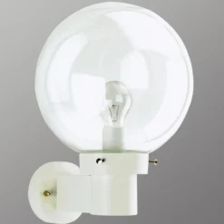 Aplique esférico para exterior, blanco