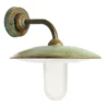 Aplique exterior Casale, vidrio latón antiguo opal
