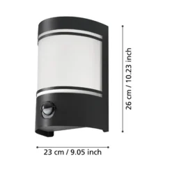 Aplique exterior Cerno, detector movimiento, negro