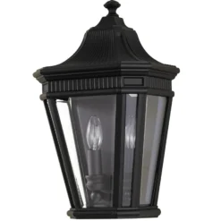 Aplique exterior Cotswold Lane negro semilinterna
