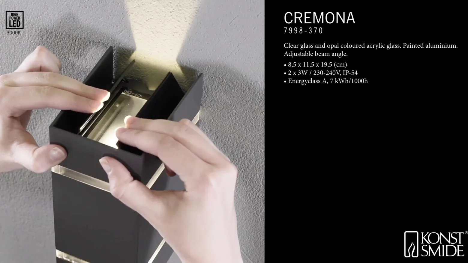 Aplique exterior Cremona efecto rayas alto 19,5cm