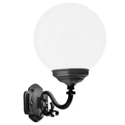 Aplique exterior 1140, pantalla bola, negro/blanco