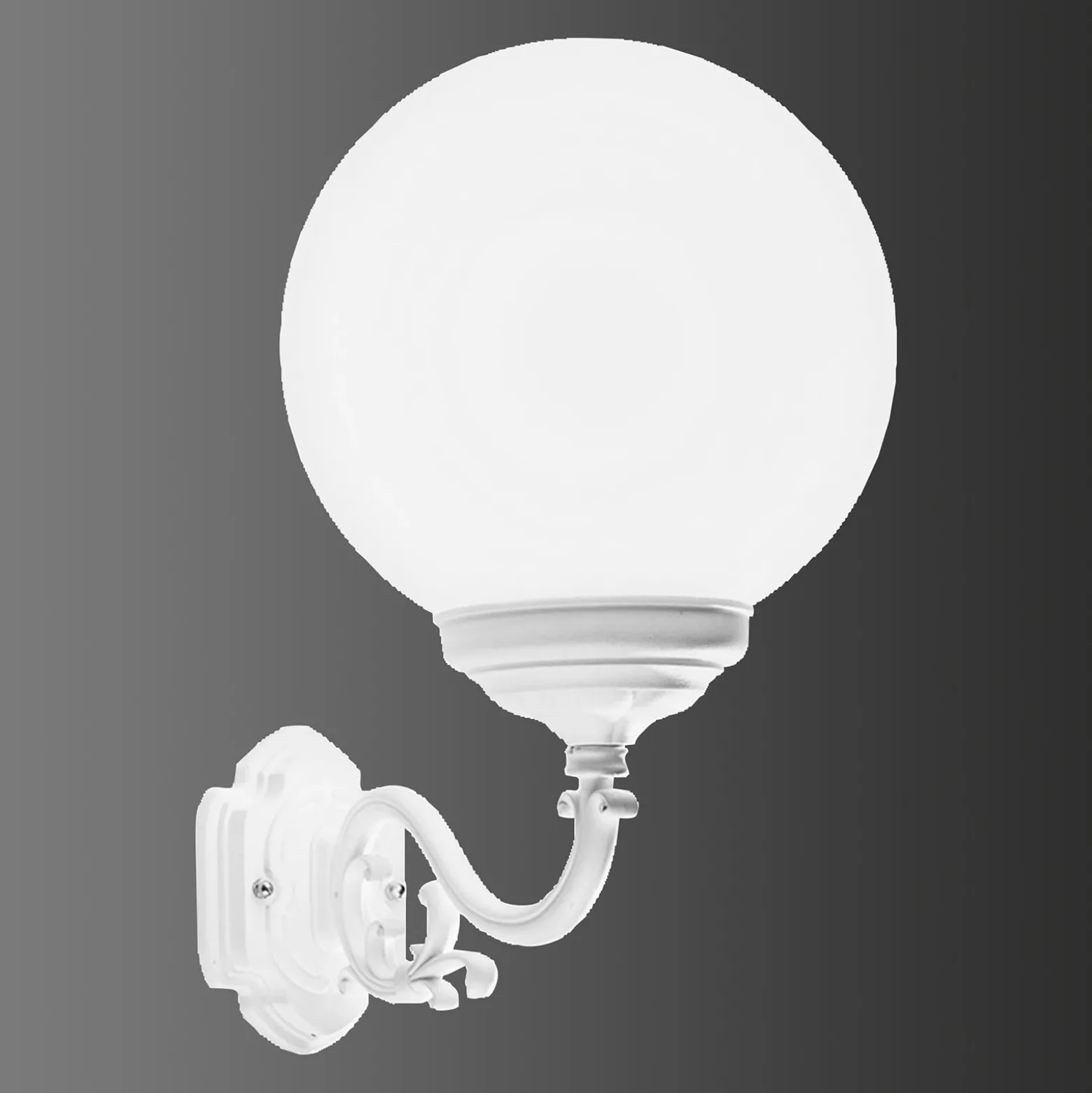 Aplique exterior 1130, pantalla esférica, blanco
