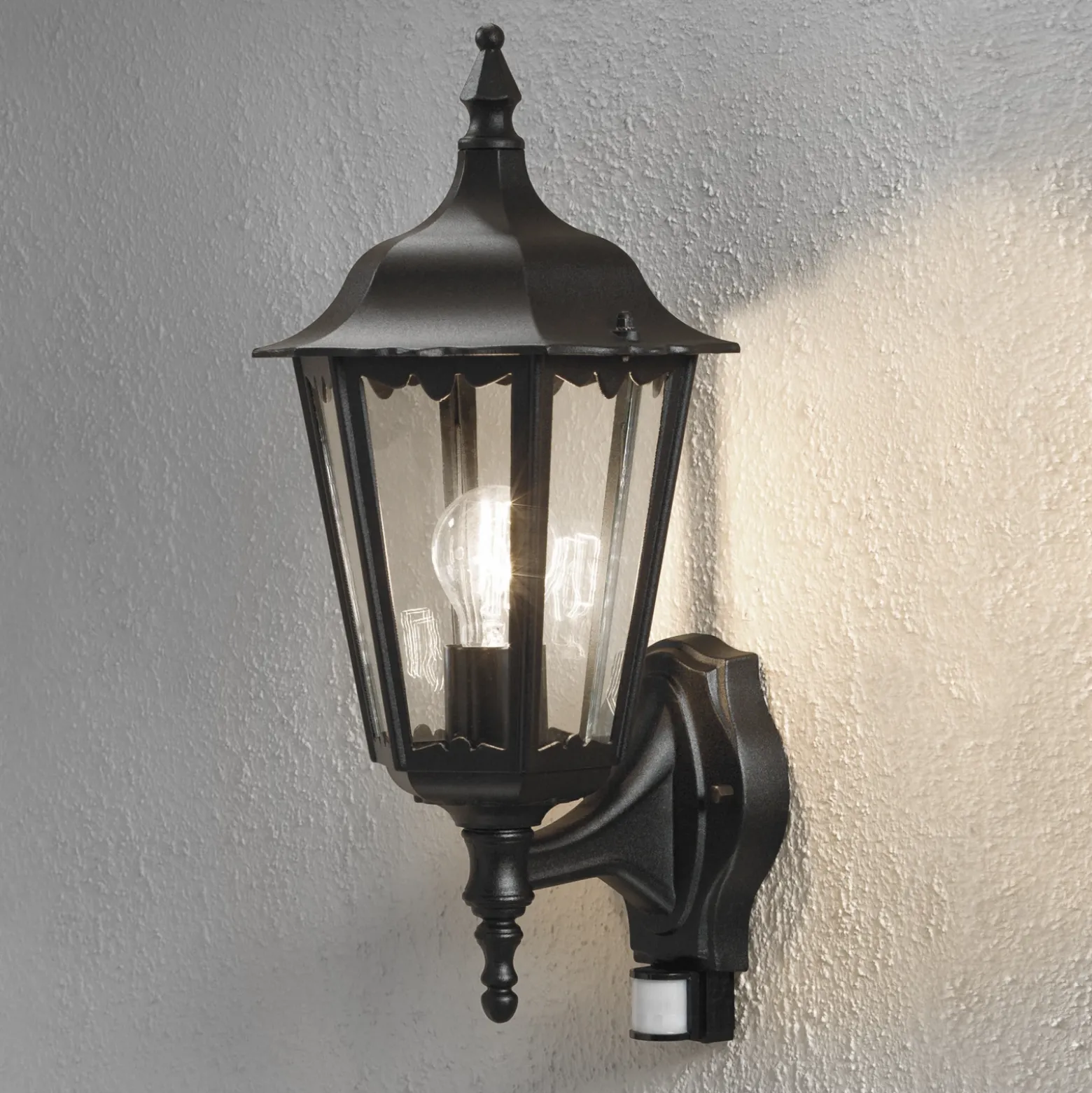 Aplique Firenze con sensor, de pie, negro