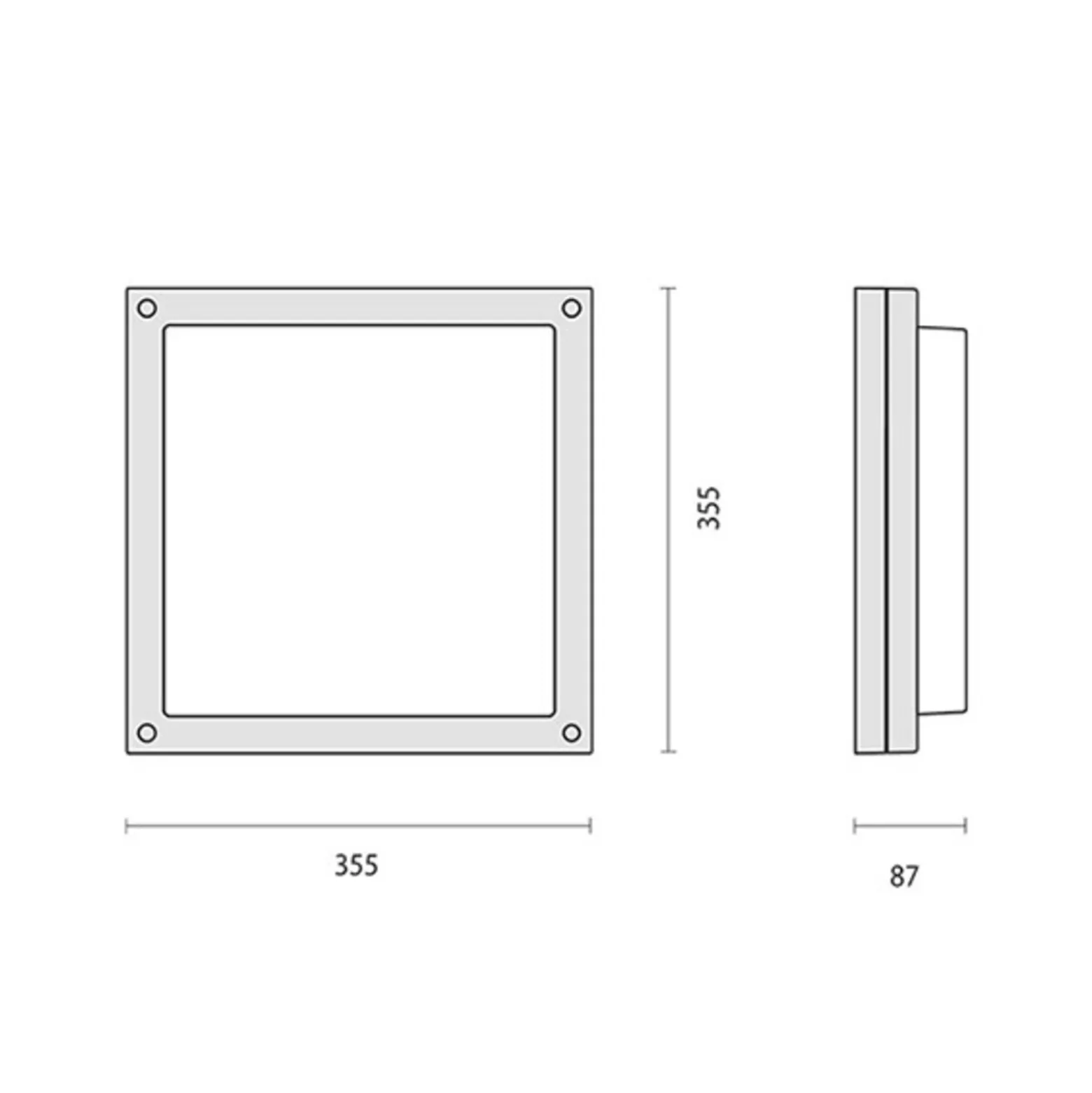 Aplique LED Bliz Square 40, 3.000K, blanco