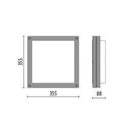 Aplique LED Bliz Square 40, 3.000K, blanco