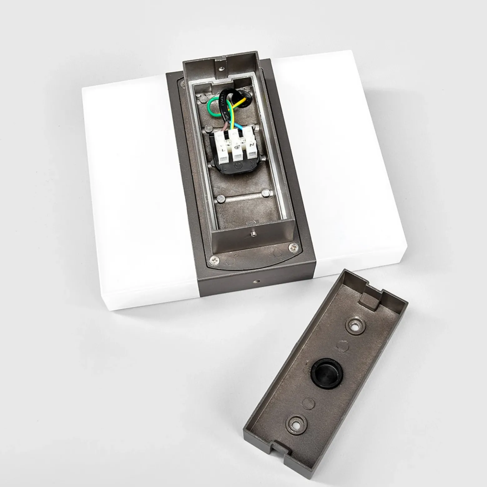 Aplique LED con sensor para pared de exterior Kumi, grafito, IP44