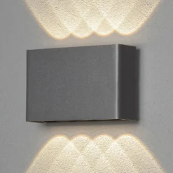 Aplique LED de exterior Chieri, 8 luces, antracita