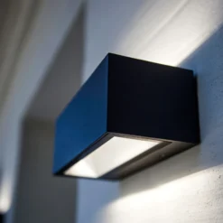 Aplique LED de exterior Gemini 22 cm 3.000K, negro