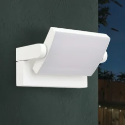 Aplique LED de exterior Ginger, IP54, CCT, blanco