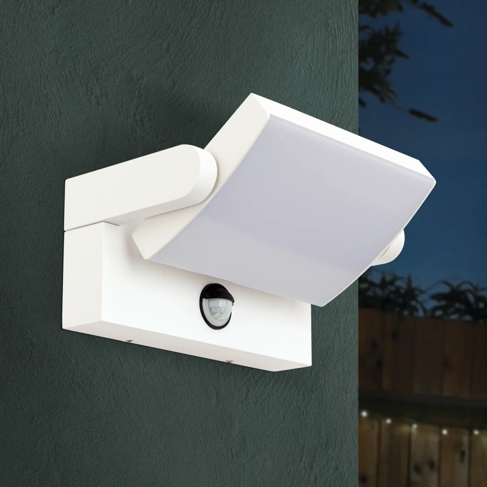 Aplique LED de exterior Ginger sensor blanco, IP54