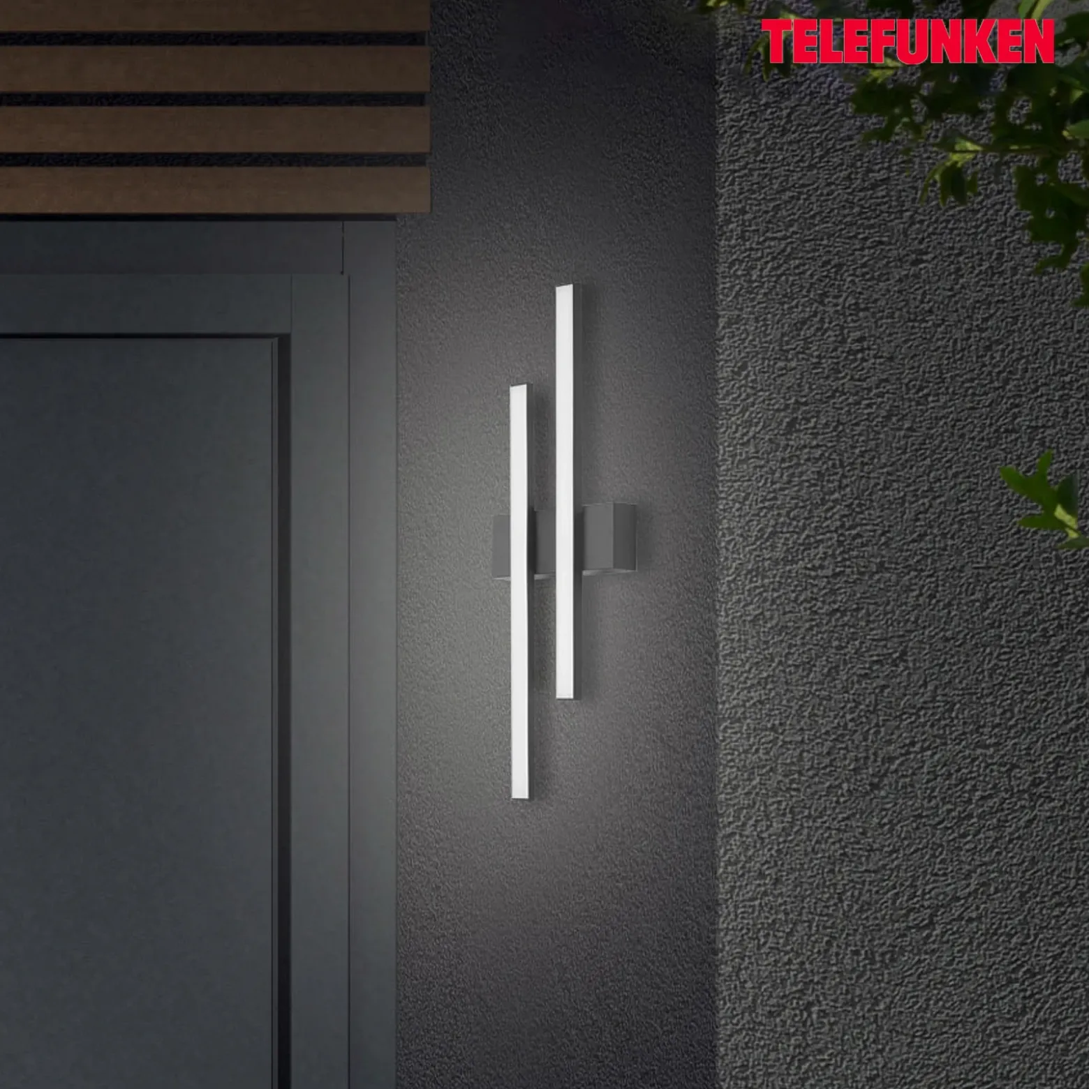 Aplique LED de exterior Graz directo 2 luces negro