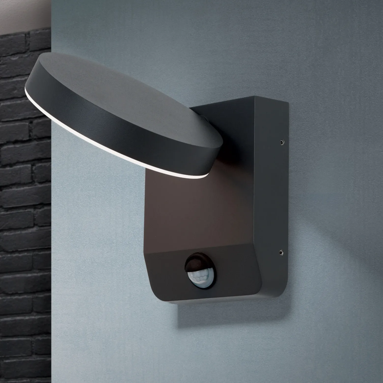 Aplique LED de exterior Hendryk con sensor, negro