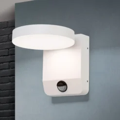 Aplique LED de exterior Hendryk con sensor, blanco