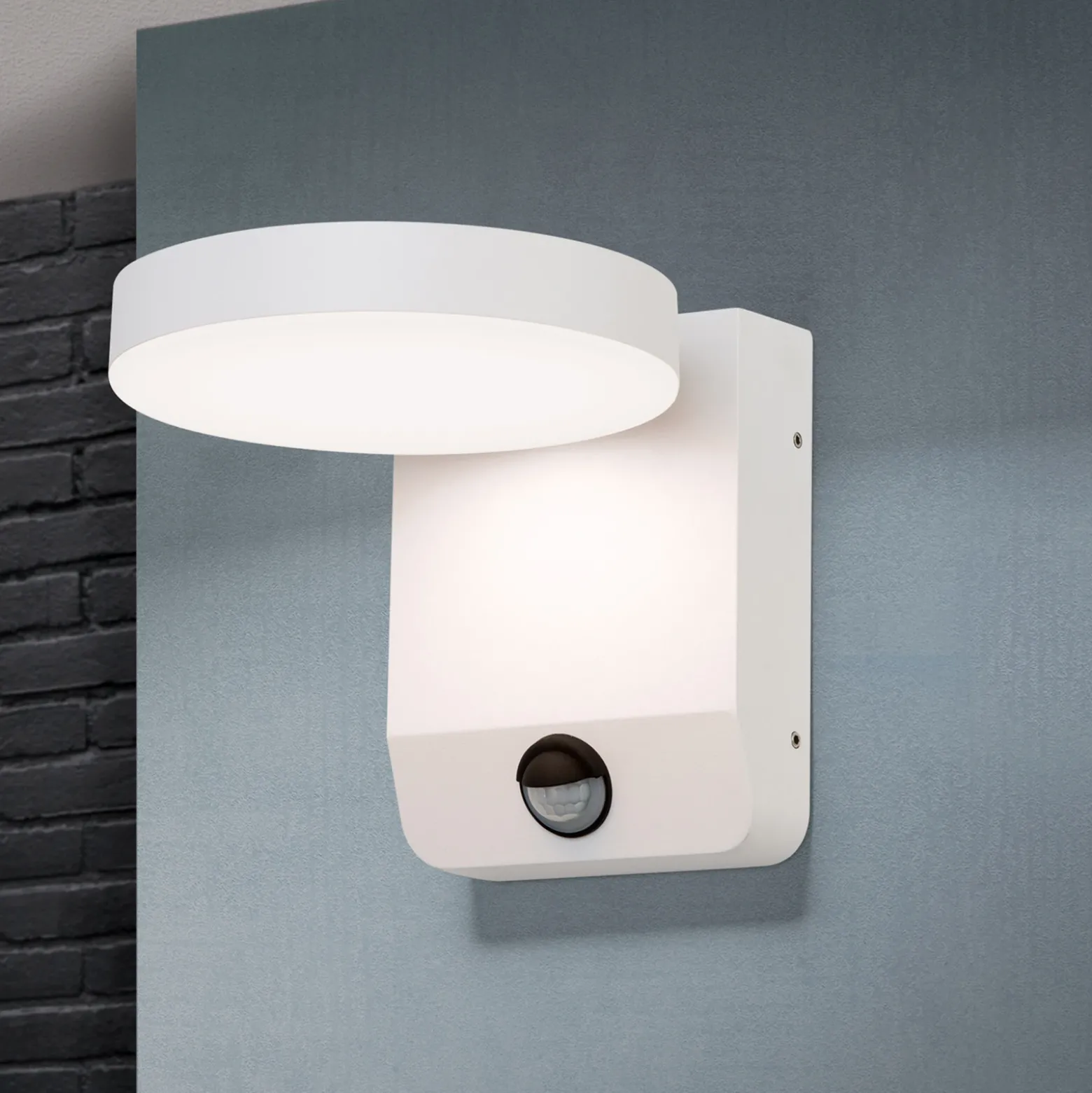 Aplique LED de exterior Hendryk con sensor, blanco