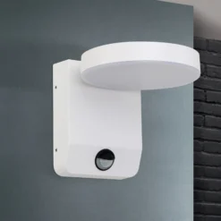 Aplique LED de exterior Hendryk con sensor, blanco