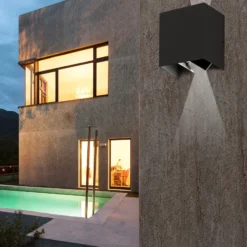 Aplique LED de exterior Olan, gris oscuro