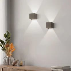 Aplique LED de exterior Wall, cúbico, negro