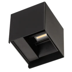 Aplique LED de exterior Wall, cúbico, negro