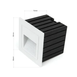 Aplique LED empotrable de Loro, blanco, ancho 8,5 cm, aluminio
