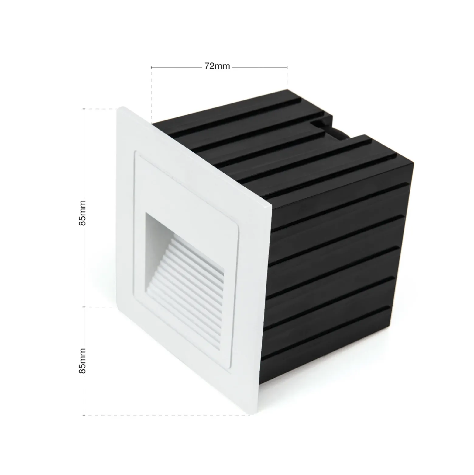 Aplique LED empotrable de Loro, blanco, ancho 8,5 cm, aluminio