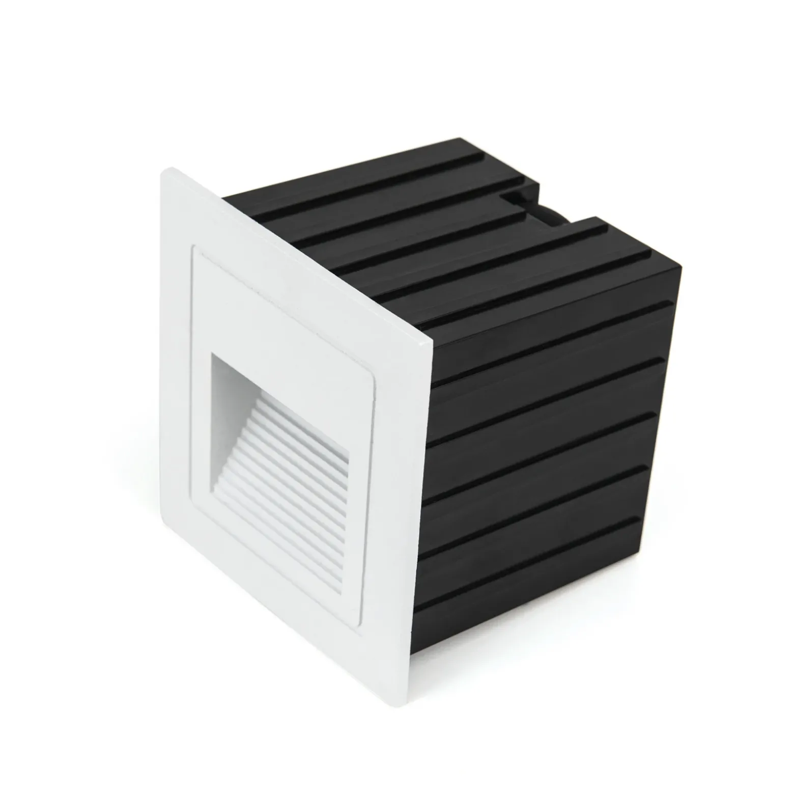 Aplique LED empotrable de Loro, blanco, ancho 8,5 cm, aluminio