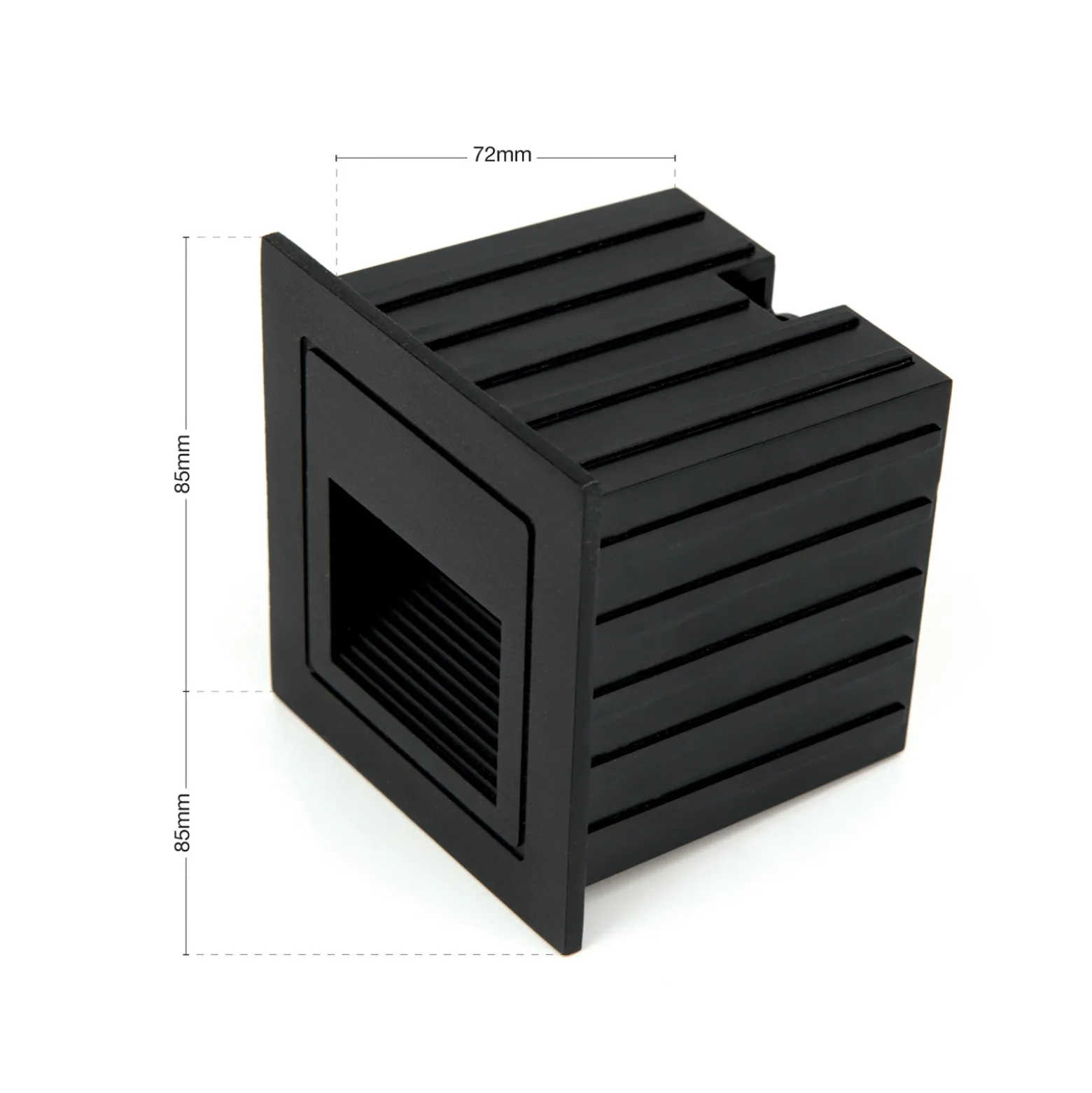 Aplique LED empotrable de Loro, negro, ancho 8,5 cm, aluminio