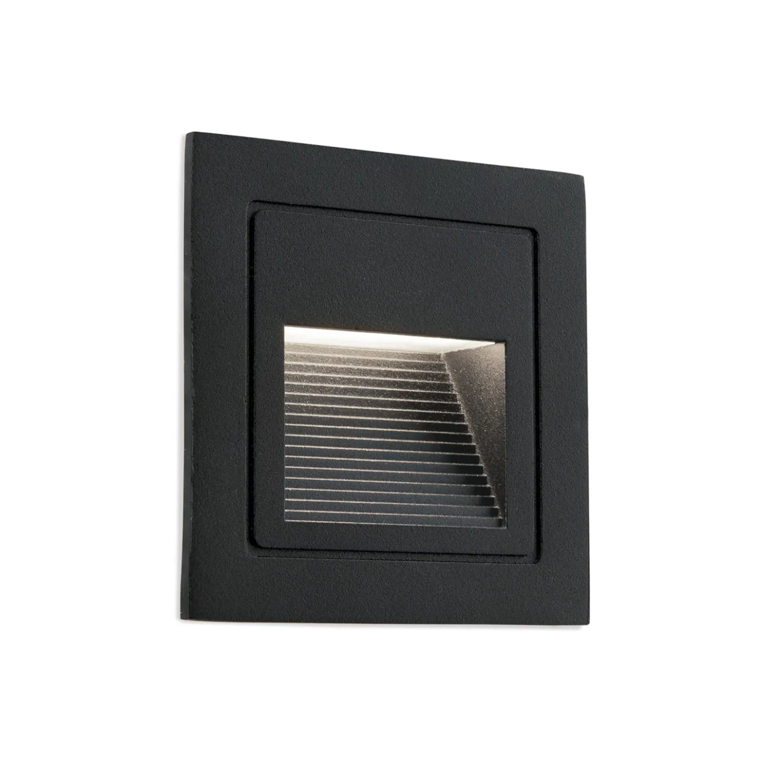 Aplique LED empotrable de Loro, negro, ancho 8,5 cm, aluminio